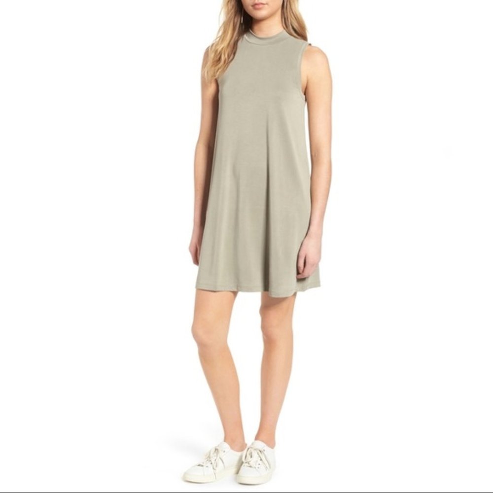 Madewell sandwashed mock neck tank dress